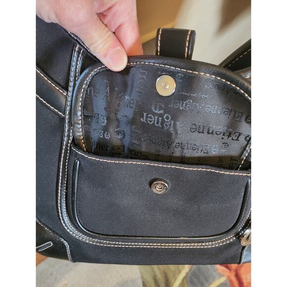 Etienne Aigner Black Shoulder Handbag with Front Pocket Design 80s - Picture 4 of 16